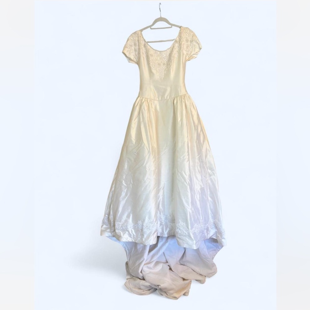 Jasmine Cream Pleated Wedding Gown